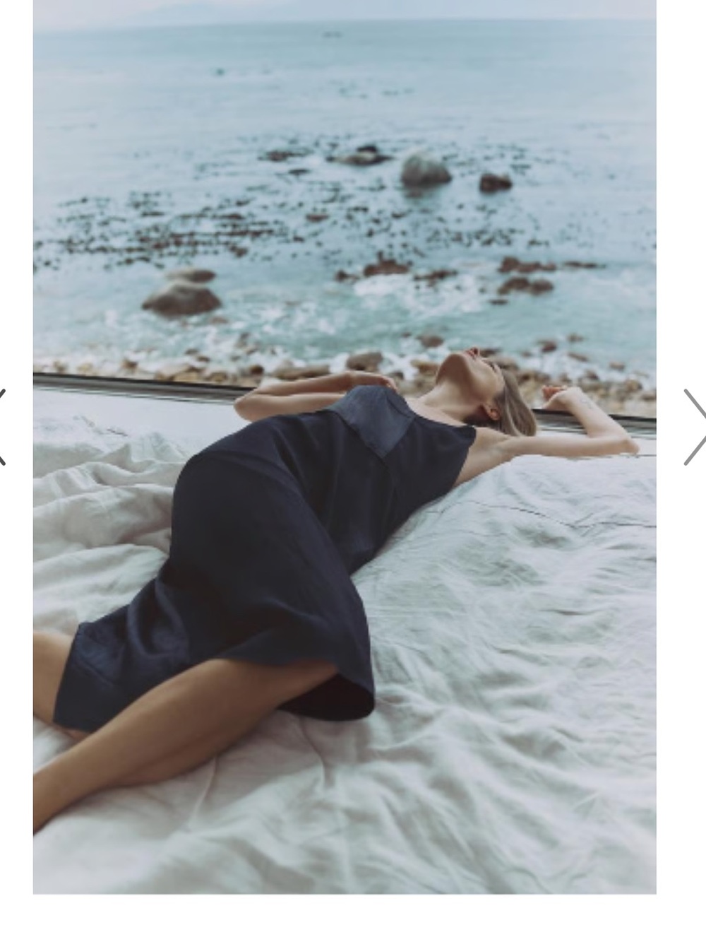 Zara Navy Satin Slip Dress